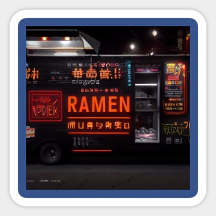 Cyberpunk Tokyo Ramen Food Truck Sticker